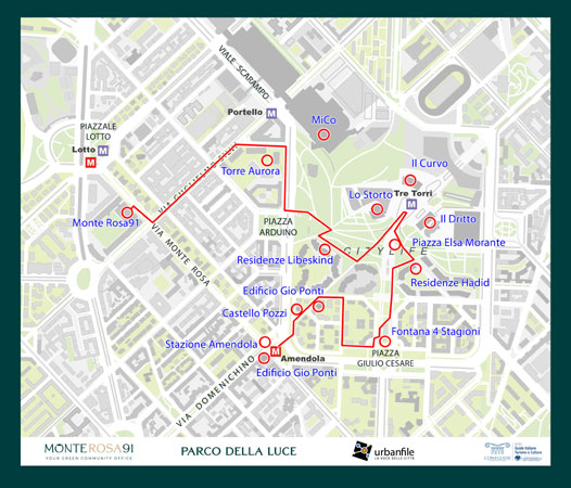 Mappa itinerario MonteRosa 91 Milano