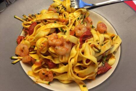 Oopen pasta and grill